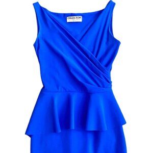 Chiara Boni Blue Peplum Dress